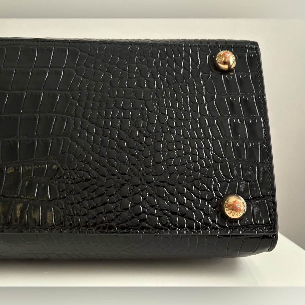 $995 Strathberry Croc Croco Embossed Leather Crossbody Tote Bag Purse Large GUC - Picture 9 of 16